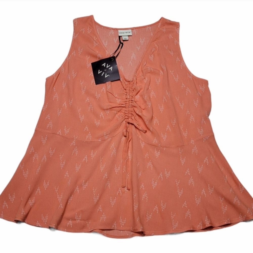 Ava & Viv Sleevless Top Sz 14W NWT